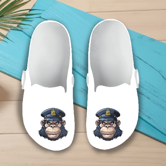 Monkey policeman Slip On Clogs