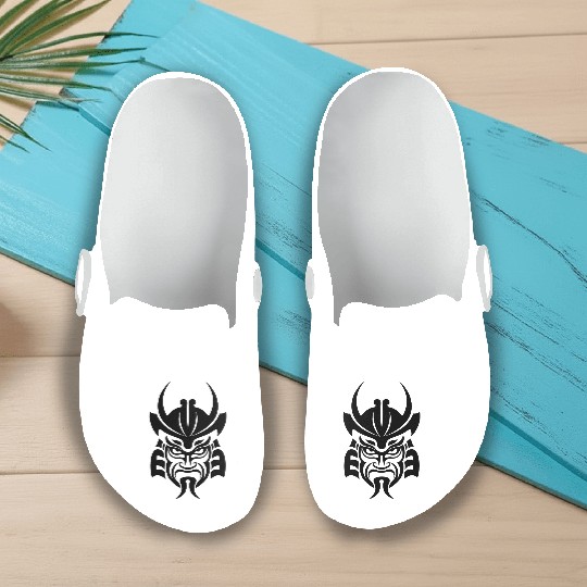 Samurai Helmet Logo Katana Swordsman Slip On Clogs