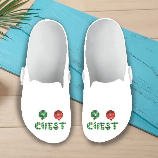 Chest Nuts Christmas Couple Funny Matching Slip On Clogs