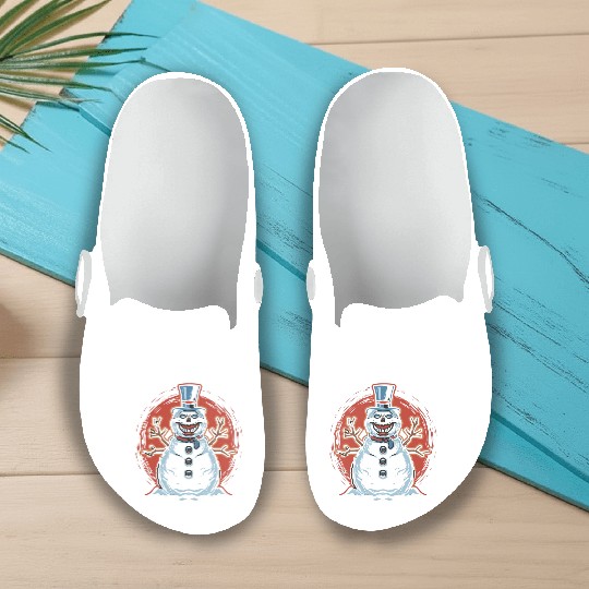 frosty snowman creepy Slip On Clogs