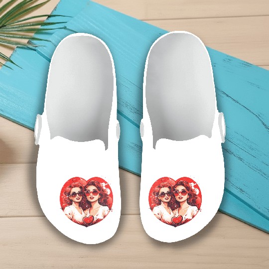 Valentines Day Outfit For Her And Her in love Slip On Clogs
