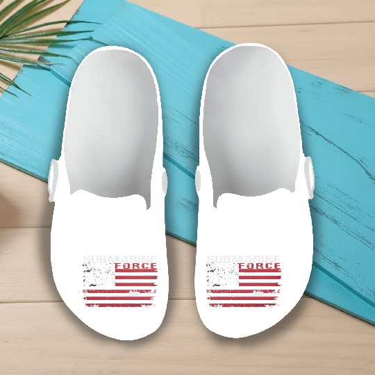 Submarine Force Usa Flag White Stars Slip On Clogs