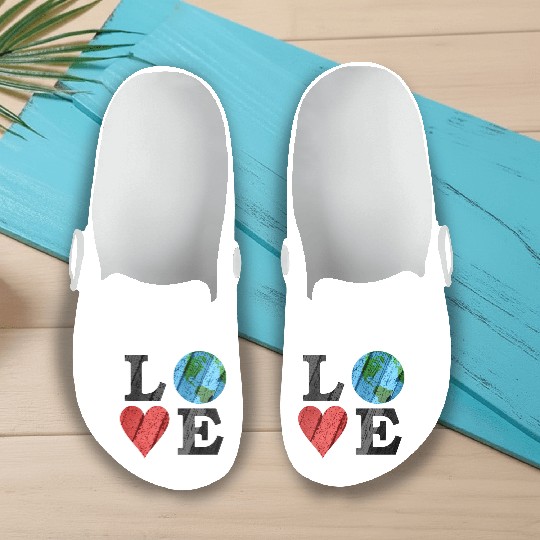 Earth Love With Heart And Earth Slip On Clogs