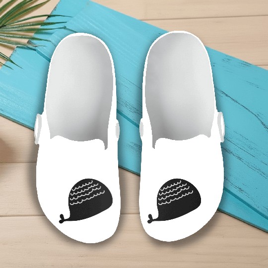 Lonely Black Whale In The Ocean Slip On Clogs