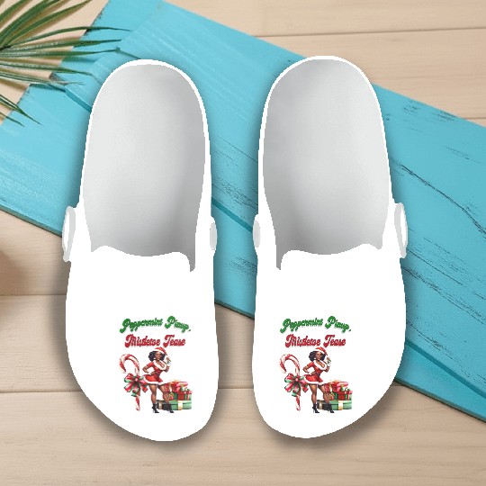 Peppermint Pinup, Mistletoe Tease Slip On Clogs