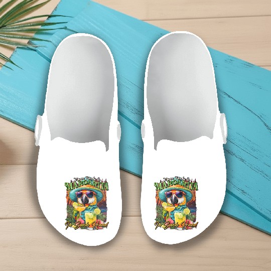 Balanced Diet is A Margarita in Eachs Hands Parrot Slip On Clogs