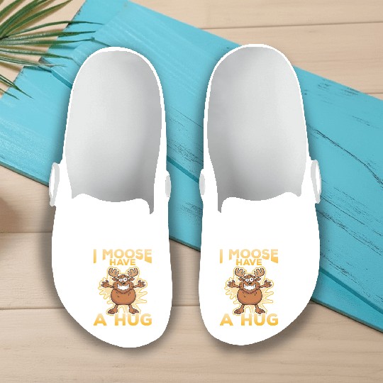 I Moose Have A Hug Funny Elk Moose Slip On Clogs
