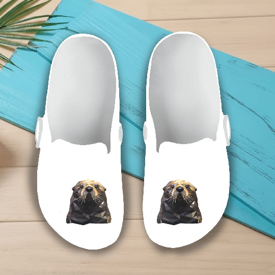 Geometric Style Sea Otter Slip On Clogs