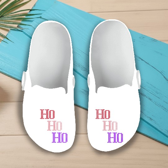 HO HO HO MERRY CHRISTMAS KNITTED STYLE Slip On Clogs