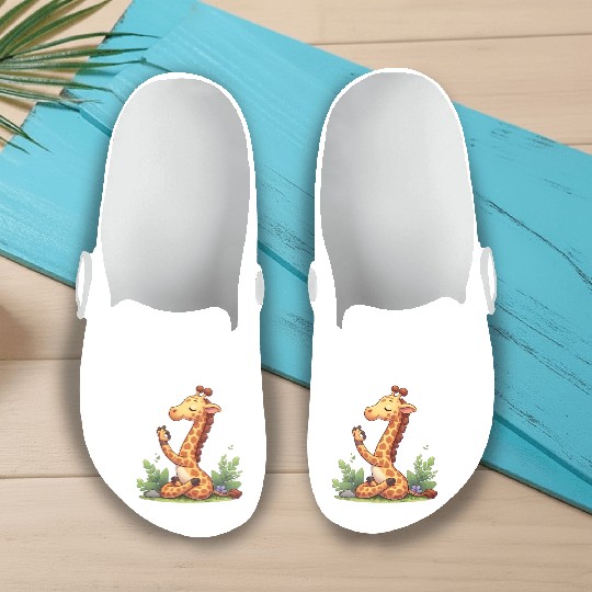 Giraffe yoga practitioner Slip On Clogs