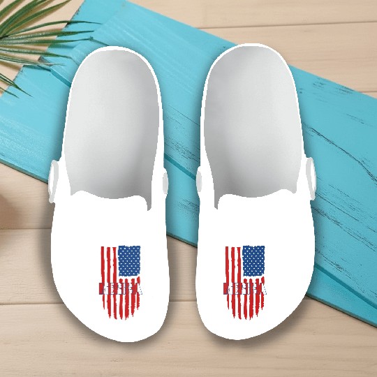 American Flag Merica Slip On Clogs