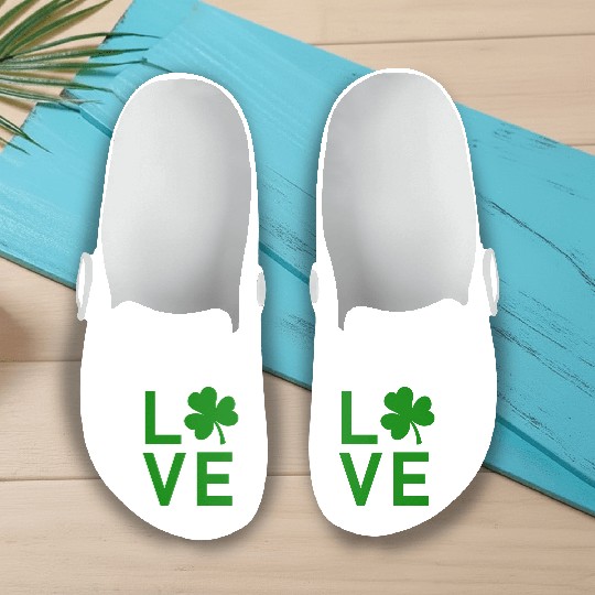 Irish Clover LOVE Slip On Clogs