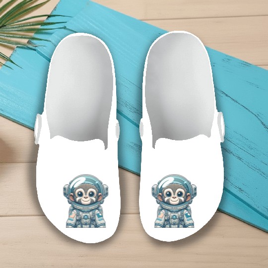 Cute Monkey Astronaut Slip On Clogs