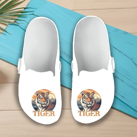 Tiger Design for a Tiger lovers Slip On Clogs