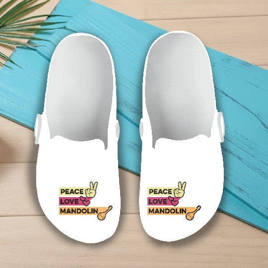 Peace Love Mandolin Maestro Gift Slip On Clogs