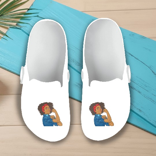 African American Postal Worker Mail Lady Funny Slip On Clogs