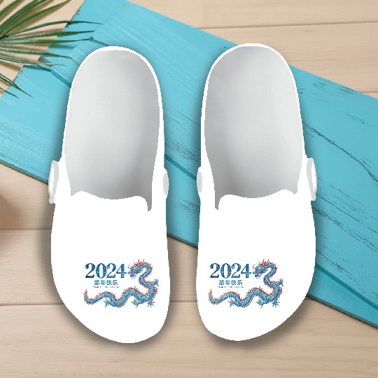 Dragon's Roar: Year of the Dragon 2024 Red Slip On Clogs