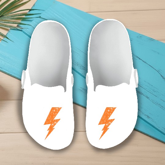 orange Bolt Lightning | Bolt Graphic Slip On Clogs
