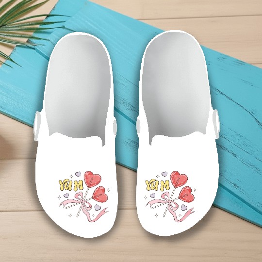 Valentine's Day Heart Lollipop Slip On Clogs