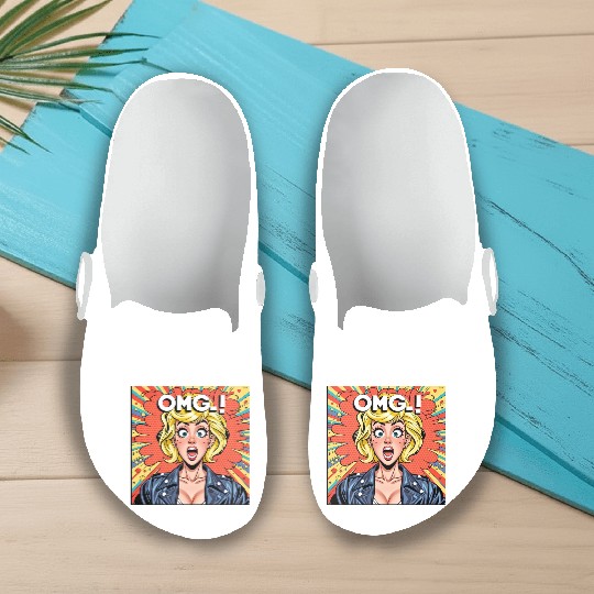 OMG Funny comics Slip On Clogs