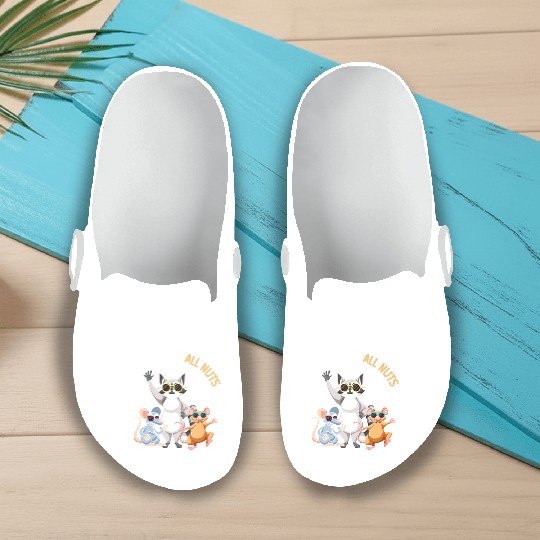 Funny Raccoon Mouse and Rat Slip On Clogs