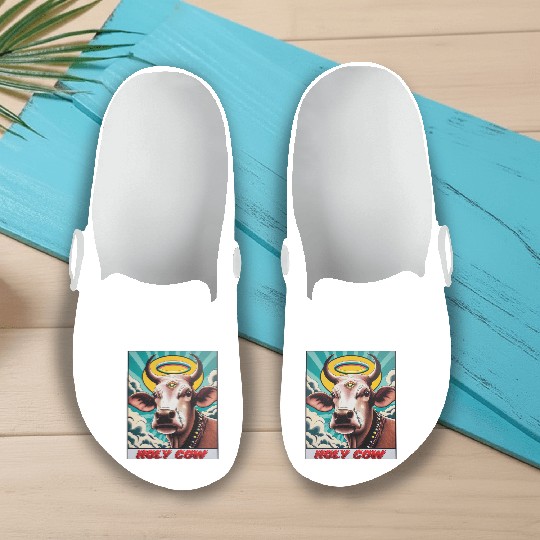 Holy Cow Humor Funny Comics Slip On Clogs