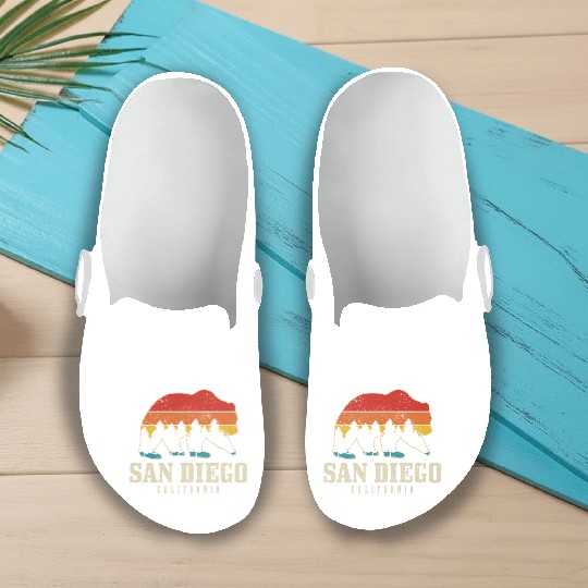 San Diego California Bear Souvenir Slip On Clogs