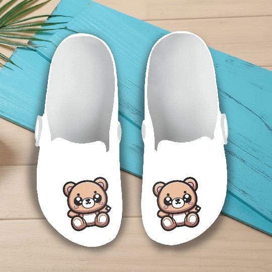 Cute Kawaii Teddy Bear 1 Slip On Clogs