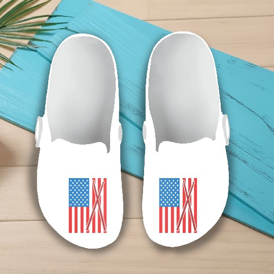 Patriotic US Drummer Slip On Clogs