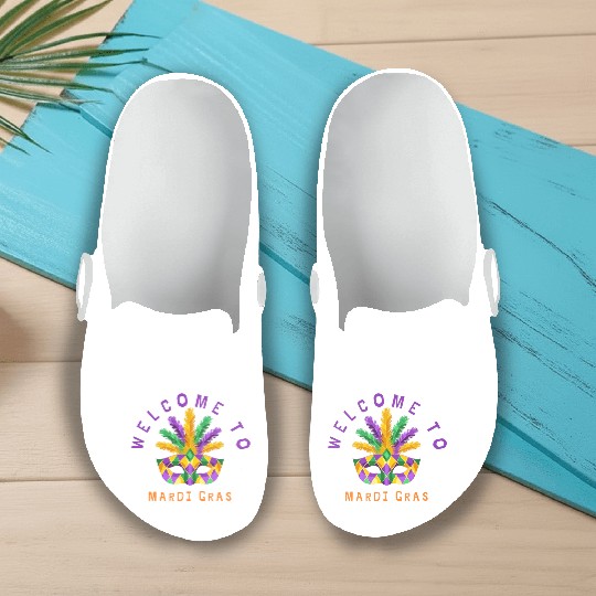 design of Mardi Gras Slip On Clogs