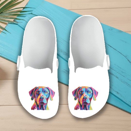 Watercolor Colorful Blue Lacy Slip On Clogs