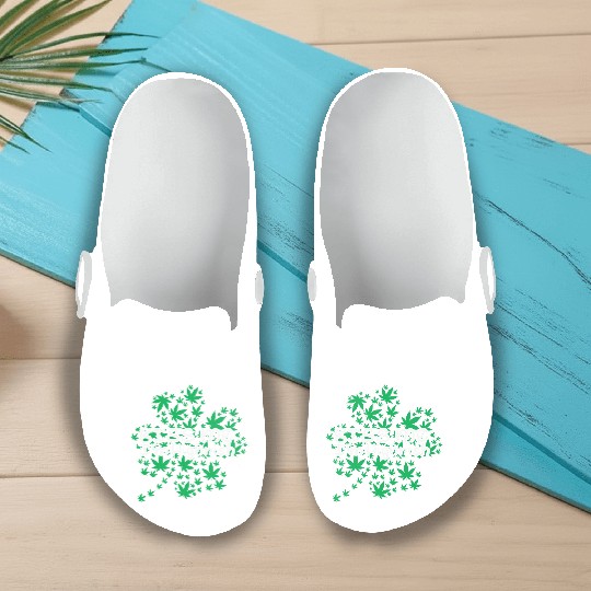 Irish Clover Weed Kiss Me Highish Slip On Clogs