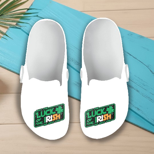 MAY THE LUCK OF THE IRISH BE WITH YOU Slip On Clogs