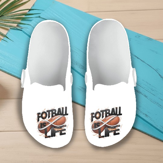 "Eternal Passion: Football is Life" Slip On Clogs