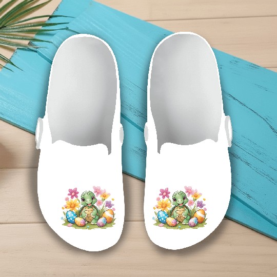 Easter Turtle Delight: Colorful & Cute Design Slip On Clogs