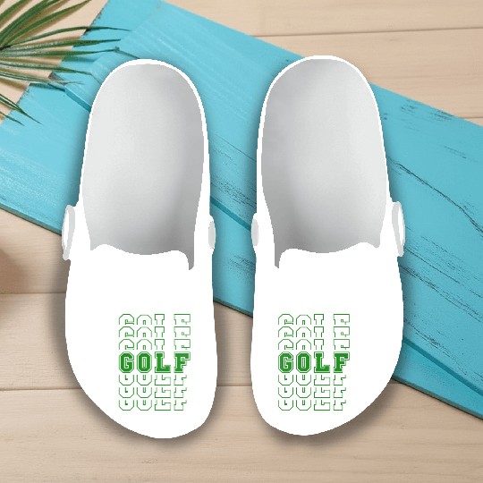 Golf Sport Multi Word Style Slip On Clogs