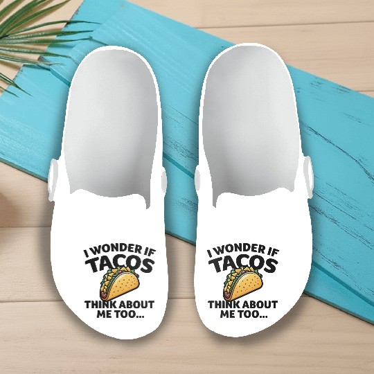 I Wonder if TACOS Think about Me Too - Black Slip On Clogs