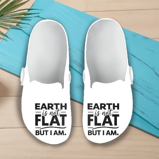 Flat Earth Satire Ironic Jokes Slip On Clogs