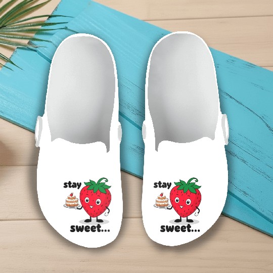 strawberry smile remains sweet Slip On Clogs