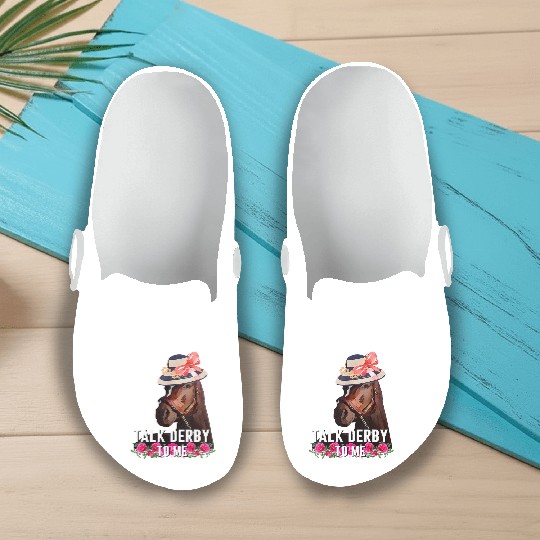 Talk Derby To Me Horse Racing Derby Day Slip On Clogs