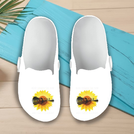 Here Comes The Sun And I Say It s Alright Guitar Slip On Clogs