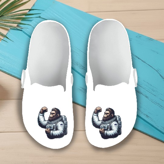 Astronaut Monkey Chimpanzee Gorilla Slip On Clogs