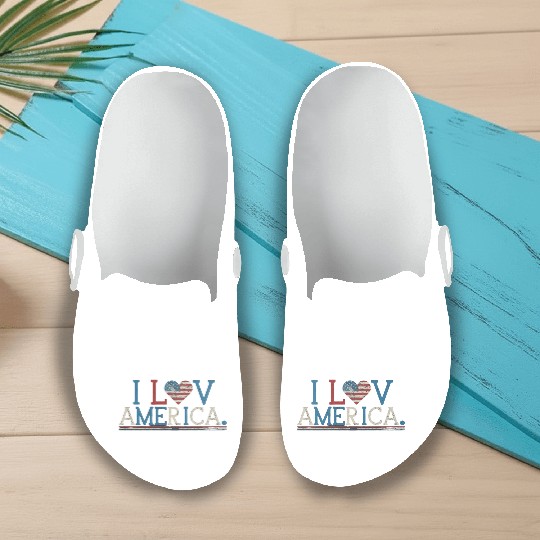 I Love America Slip On Clogs