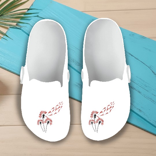 Flower Dandelion Lobsters Slip On Clogs for Lobster Lover