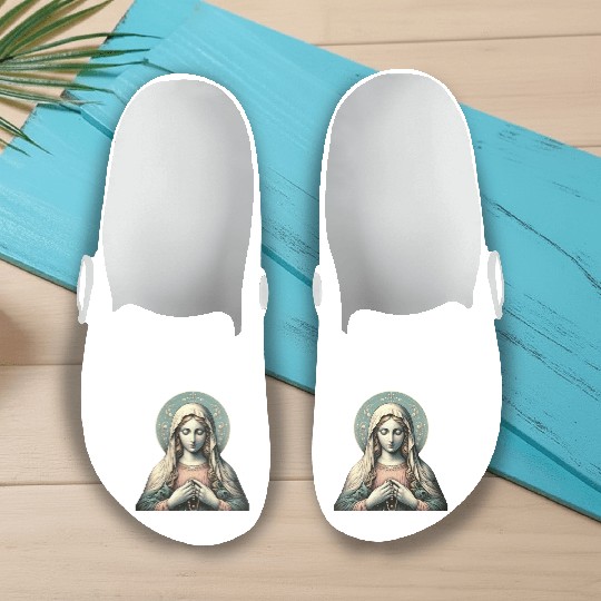 Serene Madonna ic Image Slip On Clogs