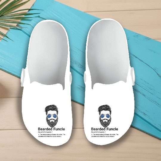 Mens Bearded Funcle Funny Uncle Definition Slip On Clogs