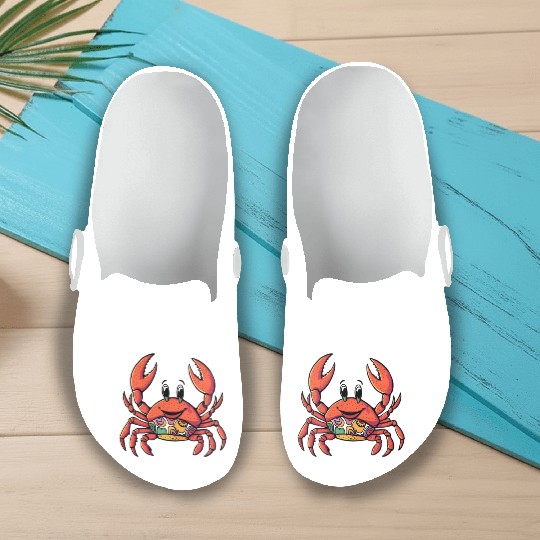Retro Cartoon Crab Slip On Clogs