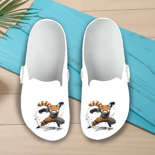 High Kick Red Panda Slip On Clogs