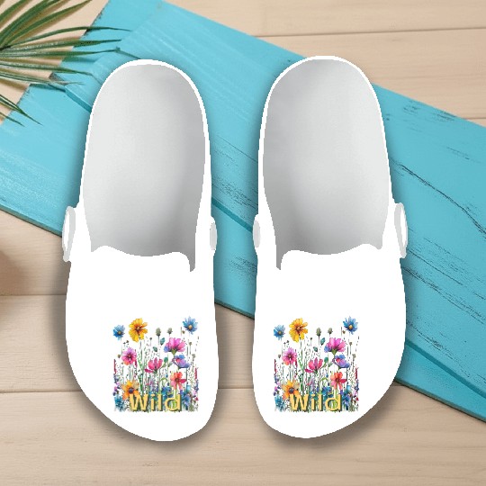Wild Flowers Slip On Clogs