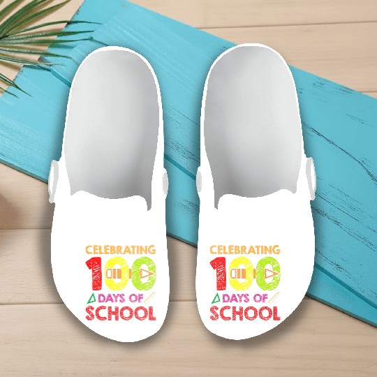 celebrating 100 days of school Slip On Clogs